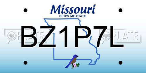 BZ1P7L Missouri License Plate