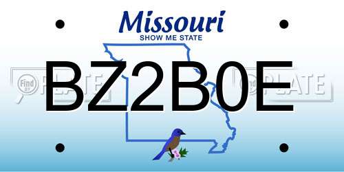 BZ2B0E Missouri License Plate