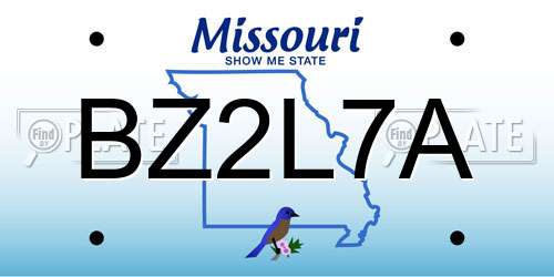 BZ2L7A Missouri License Plate