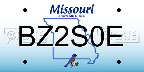 BZ2S0E Missouri License Plate