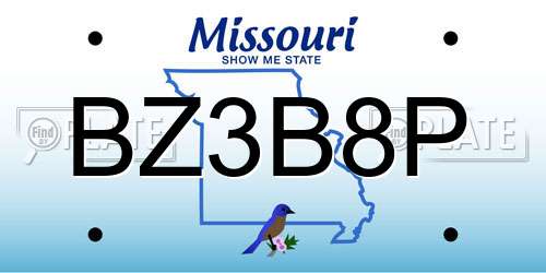 BZ3B8P Missouri License Plate