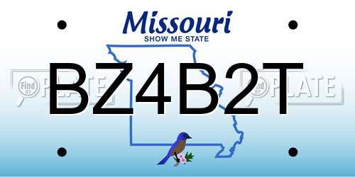BZ4B2T Missouri License Plate