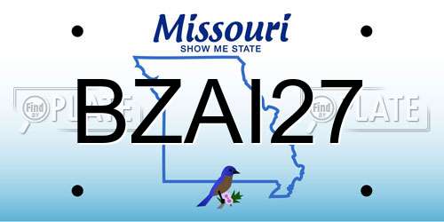 BZAI27 Missouri License Plate