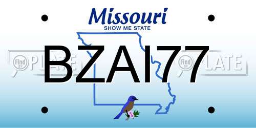 BZAI77 Missouri License Plate