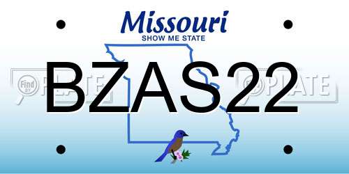 BZAS22 Missouri License Plate
