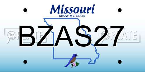 BZAS27 Missouri License Plate