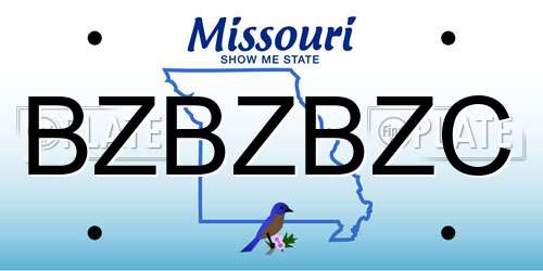 BZBZBZC Missouri License Plate