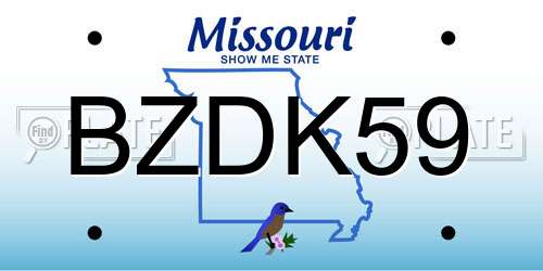 BZDK59 Missouri License Plate