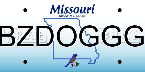 BZDOGGG Missouri License Plate