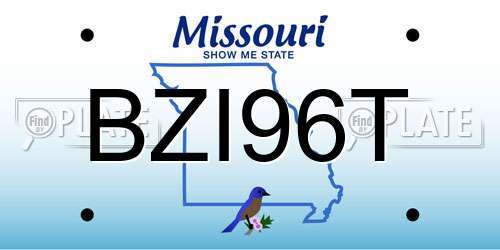 BZI96T Missouri License Plate