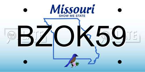 BZOK59 Missouri License Plate