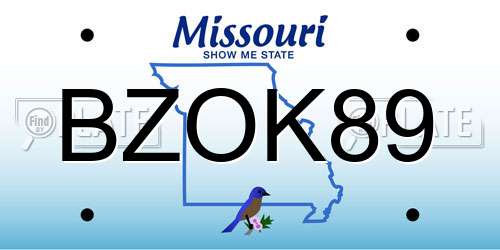 BZOK89 Missouri License Plate