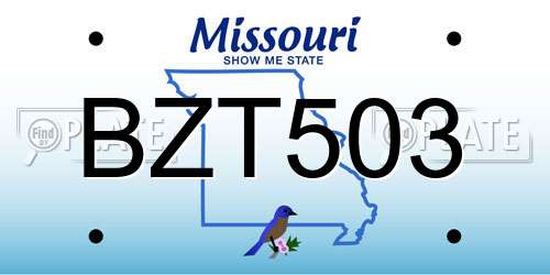 BZT503 Missouri License Plate
