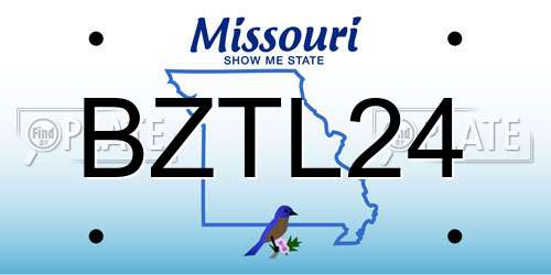 BZTL24 Missouri License Plate