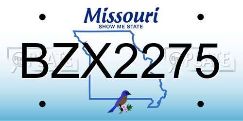 BZX2275 Missouri License Plate