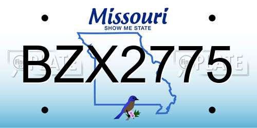 BZX2775 Missouri License Plate