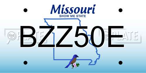 BZZ50E Missouri License Plate
