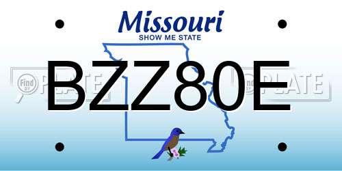 BZZ80E Missouri License Plate