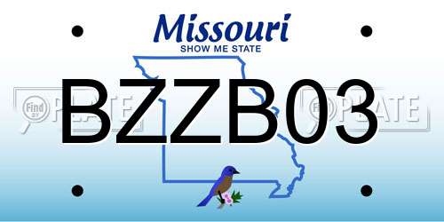 BZZB03 Missouri License Plate