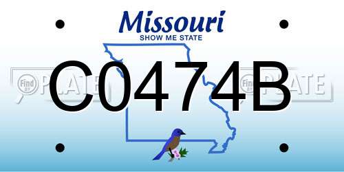 C0474B Missouri License Plate