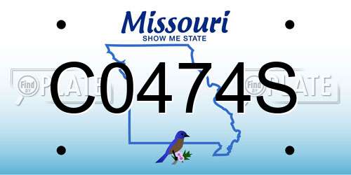 C0474S Missouri License Plate