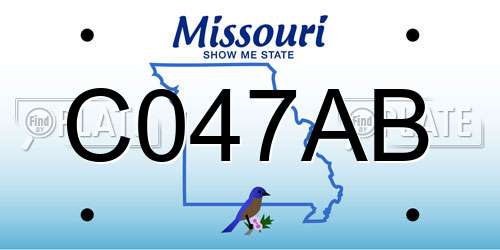C047AB Missouri License Plate