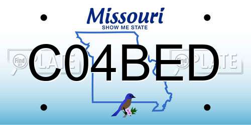 C04BED Missouri License Plate