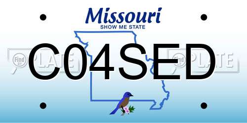 C04SED Missouri License Plate
