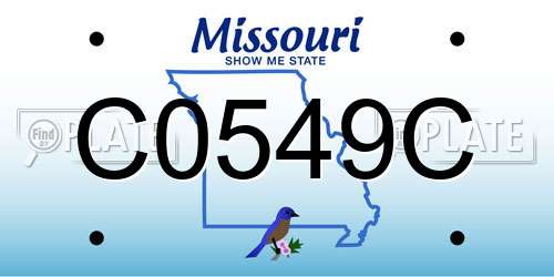C0549C Missouri License Plate
