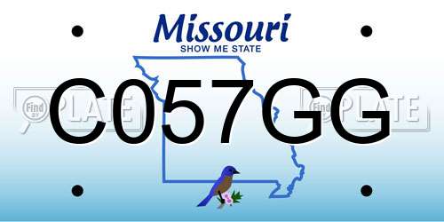C057GG Missouri License Plate