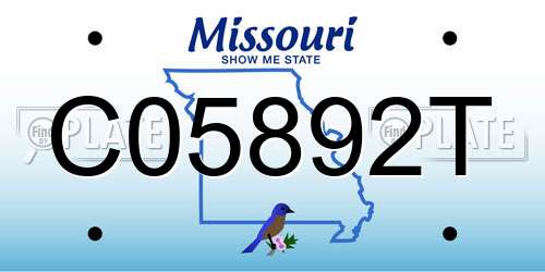 C05892T Missouri License Plate