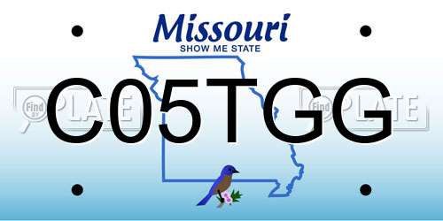 C05TGG Missouri License Plate