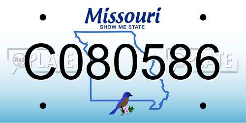 C080586 Missouri License Plate