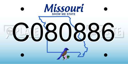 C080886 Missouri License Plate