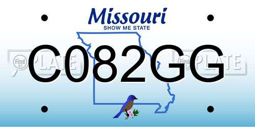 C082GG Missouri License Plate