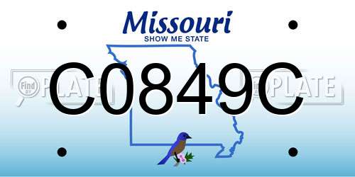 C0849C Missouri License Plate