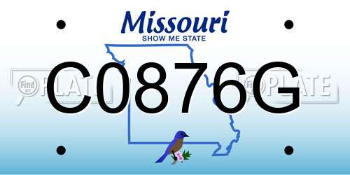C0876G Missouri License Plate