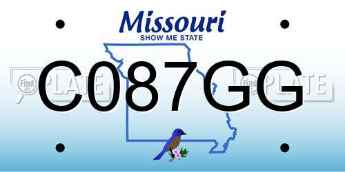 C087GG Missouri License Plate