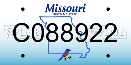 C088922 Missouri License Plate