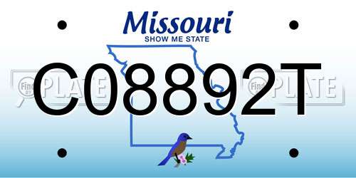 C08892T Missouri License Plate