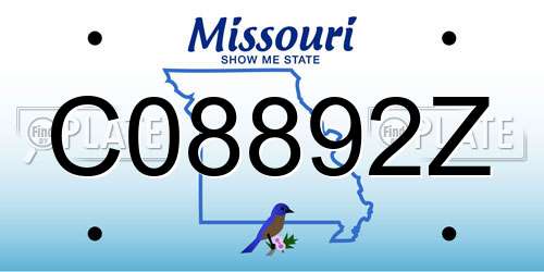C08892Z Missouri License Plate
