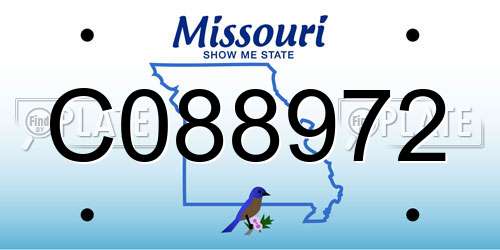 C088972 Missouri License Plate