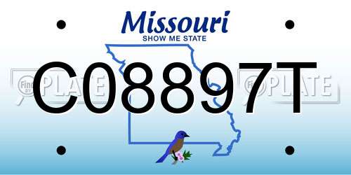 C08897T Missouri License Plate