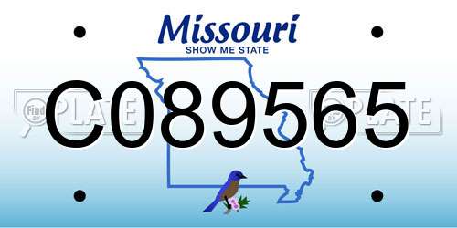 C089565 Missouri License Plate