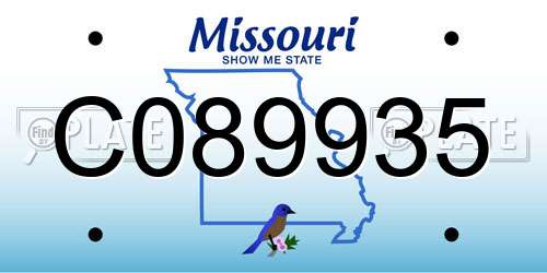 C089935 Missouri License Plate