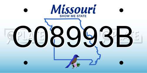 C08993B Missouri License Plate