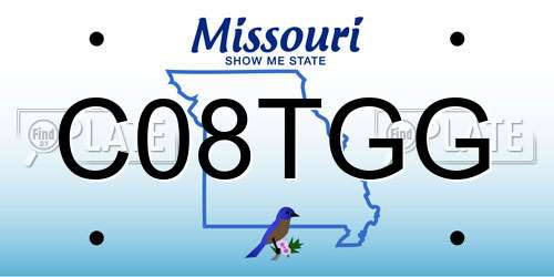 C08TGG Missouri License Plate