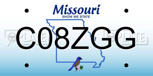 C08ZGG Missouri License Plate