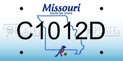 C1012D Missouri License Plate