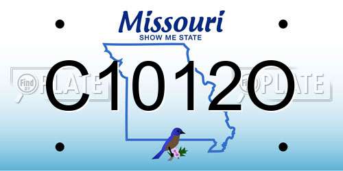 C1012O Missouri License Plate